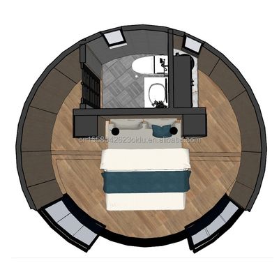 Família ou Hotel 20ft ou 40ft Casas de madeira pré-fabricadas Container de embalagem plana com aço e painel de sanduíche Estrutura principal