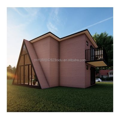 Casa pré-fabricada triangular modular para hotéis de alumínio e materiais duráveis