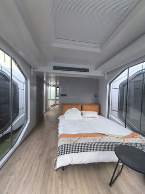 Quadro de aço galvanizado de aço curvado 180g Férias ao ar livre ou hotel Design moderno Sala de cápsula pré-fabricada 20 FT 40 FT