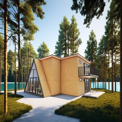 Cores personalizadas Embalagens planas Casas pré-fabricadas Casa triangular para hotel