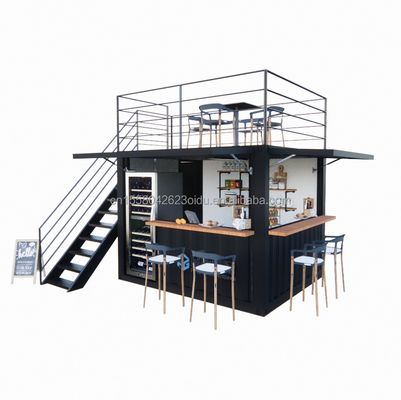 10ft Mini Pop-up Shop Tubos Quadrados de Aço Galvanizado Container Pop-up de dois andares Bar Container de Café