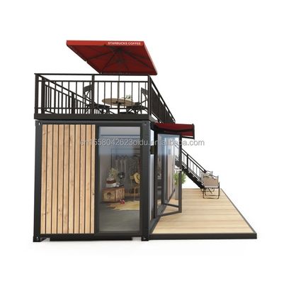Janela de liga de alumínio 20ft/40ft Edifícios de contêineres de madeira de um andar para apartamentos de hotéis, villas ou cabines