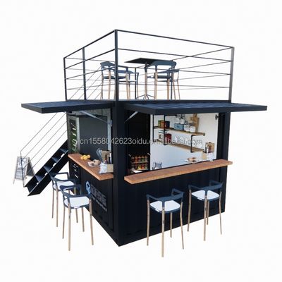 10ft Mini Pop-up Shop Tubos Quadrados de Aço Galvanizado Container Pop-up de dois andares Bar Container de Café