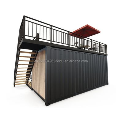 Janela de liga de alumínio 20ft/40ft Edifícios de contêineres de madeira de um andar para apartamentos de hotéis, villas ou cabines