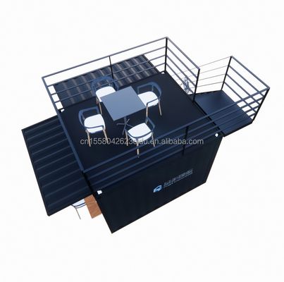 10ft Mini Pop-up Shop Tubos Quadrados de Aço Galvanizado Container Pop-up de dois andares Bar Container de Café