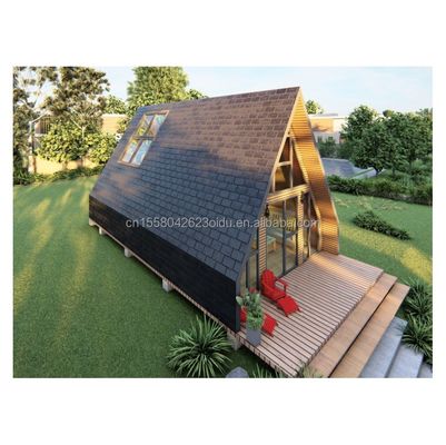 Hotéis Casas de madeira com design triangular Container de estilo moderno e 50/75/100mm Wave Sandwich Panel Wall na UE