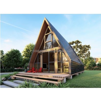Hotéis Casas de madeira com design triangular Container de estilo moderno e 50/75/100mm Wave Sandwich Panel Wall na UE