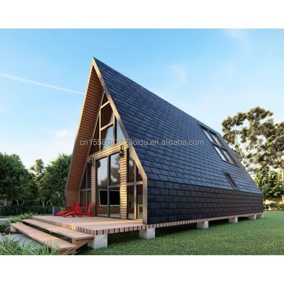 Hotéis Casas de madeira com design triangular Container de estilo moderno e 50/75/100mm Wave Sandwich Panel Wall na UE