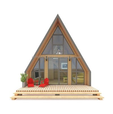 Hotéis Casas de madeira com design triangular Container de estilo moderno e 50/75/100mm Wave Sandwich Panel Wall na UE