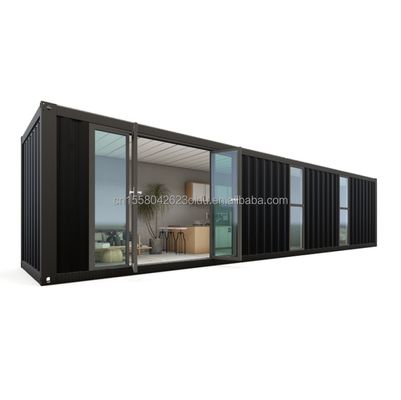 Hotel 40ft Prefab Modular Container dobrável rápida construção Casa pequena com tubos quadrados de aço galvanizado Estrutura principal