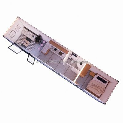 Hotel 40ft Prefab Modular Container dobrável rápida construção Casa pequena com tubos quadrados de aço galvanizado Estrutura principal