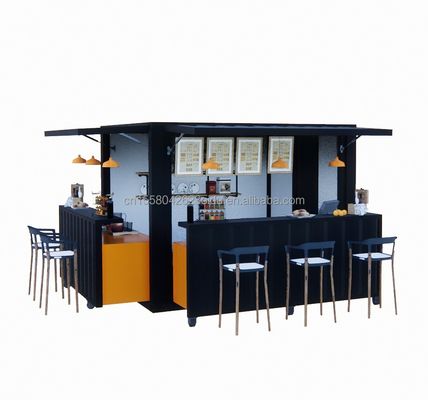 Fast Food Mini Pop-up Shop Lojas de café Container móvel Bar de café Casas com estilo de design moderno e janelas de liga de alumínio