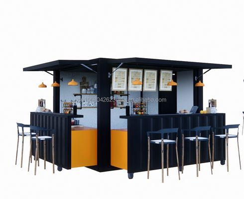 Fast Food Mini Pop-up Shop Lojas de café Container móvel Bar de café Casas com estilo de design moderno e janelas de liga de alumínio