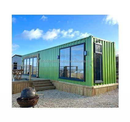 Casa de contêineres de transporte de 40 pés de design moderno da UE para shopping com janelas de liga de alumínio e painel de sanduíche
