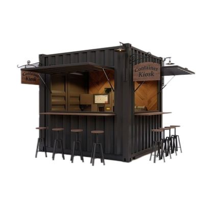 Tubos de aço galvanizado quadrado Mini Popup Shop Container móvel Bar de café Casas 10ft Container com 50mm Parede e 75mm Parede