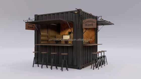 Tubos de aço galvanizado quadrado Mini Popup Shop Container móvel Bar de café Casas 10ft Container com 50mm Parede e 75mm Parede