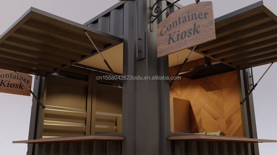 Tubos de aço galvanizado quadrado Mini Popup Shop Container móvel Bar de café Casas 10ft Container com 50mm Parede e 75mm Parede