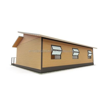 EU Moderno 3 dormitórios Flat Pack Container Houses Parede externa de madeira e aço galvanizado curvatura 180g para residência