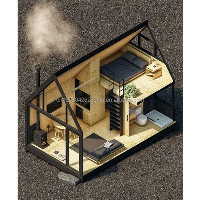Hotel Casa de contêineres triangular com estrutura de aço pré-fabricada e paredes de painéis de sanduíche 50/75/100mm painéis de onda