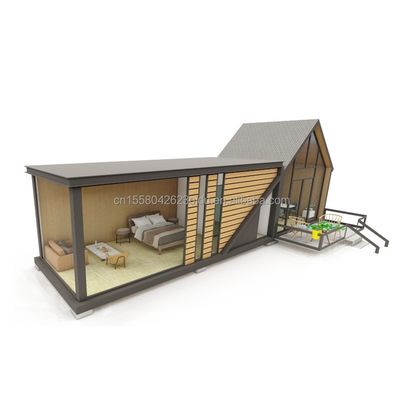 50/75/100mm Wave Sandwich Panel Parede para Mall em Triângulo Estrutura de aço Design da UE Moderna Flat Pack Container House