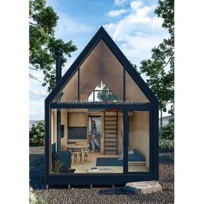 Moderno A-Triângulo Casa Pequena Casa pré-fabricada Trailer Casa Flat Pack aço e painel de sanduíche Casa móvel para hotel ou outros fins
