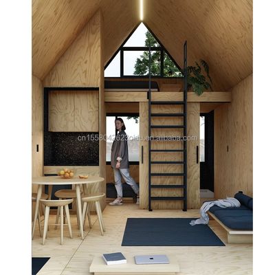 Moderno A-Triângulo Casa Pequena Casa pré-fabricada Trailer Casa Flat Pack aço e painel de sanduíche Casa móvel para hotel ou outros fins