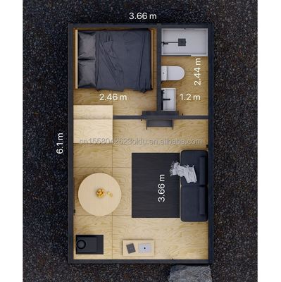 Moderno A-Triângulo Casa Pequena Casa pré-fabricada Trailer Casa Flat Pack aço e painel de sanduíche Casa móvel para hotel ou outros fins