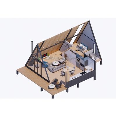 Moderna estrutura de aço galvanizado de aço curvado 180g Mini Casa pré-fabricada para férias em família ou hotel