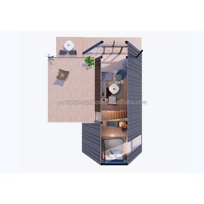 Moderna estrutura de aço galvanizado de aço curvado 180g Mini Casa pré-fabricada para férias em família ou hotel