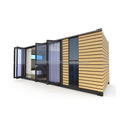 Quadro de aço galvanizado de aço curvado 180g para estúdio de 20 pés paredes exteriores de madeira Container de remessa Casa Casas de contêineres elegantes