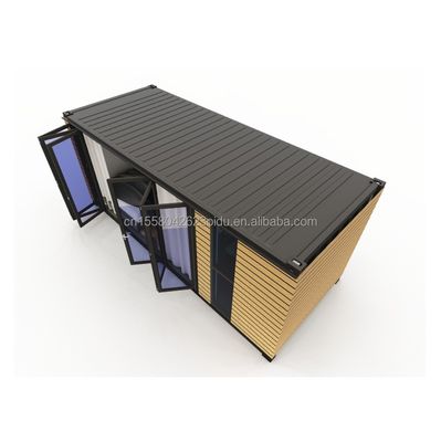 Quadro de aço galvanizado de aço curvado 180g para estúdio de 20 pés paredes exteriores de madeira Container de remessa Casa Casas de contêineres elegantes