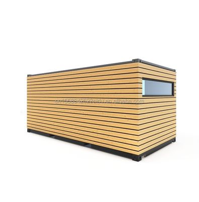 Quadro de aço galvanizado de aço curvado 180g para estúdio de 20 pés paredes exteriores de madeira Container de remessa Casa Casas de contêineres elegantes