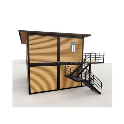 Galvanizado de aço curvado 180g Casas de madeira modernas de 4 quartos Bilayer pré-fabricado de aço Container Casa expansível Design para shopping