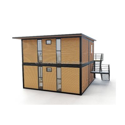 Galvanizado de aço curvado 180g Casas de madeira modernas de 4 quartos Bilayer pré-fabricado de aço Container Casa expansível Design para shopping