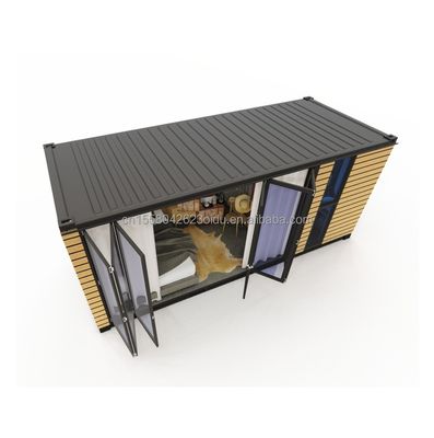 Quadro de aço galvanizado de aço curvado 180g para estúdio de 20 pés paredes exteriores de madeira Container de remessa Casa Casas de contêineres elegantes
