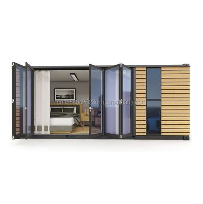 Quadro de aço galvanizado de aço curvado 180g para estúdio de 20 pés paredes exteriores de madeira Container de remessa Casa Casas de contêineres elegantes