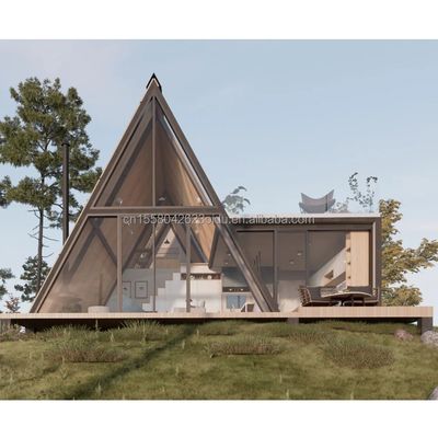 Casa de Container Triangular para Família ou Villa Feita de Tubos Quadrados de Aço Galvanizado