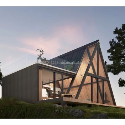 Casa de Container Triangular para Família ou Villa Feita de Tubos Quadrados de Aço Galvanizado