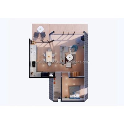 Casa de Container Triangular para Família ou Villa Feita de Tubos Quadrados de Aço Galvanizado