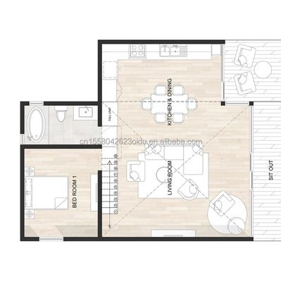 Casa de Container Triangular para Família ou Villa Feita de Tubos Quadrados de Aço Galvanizado