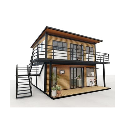 20ft/40ft Estrutura de aço galvanizado de aço flexível 180g Modern 4 dormitórios Bilayer pré-fabricado Container House expansível Design para centro comercial