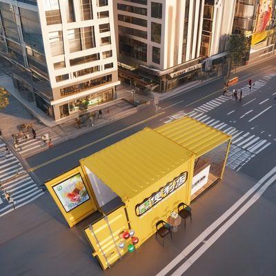 Parede de tronco 10ft Container de aço expansível Bar de contêineres pré-fabricados para restaurantes ao ar livre Containers de transporte modificados