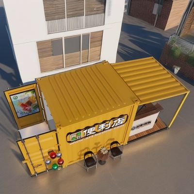 Parede de tronco 10ft Container de aço expansível Bar de contêineres pré-fabricados para restaurantes ao ar livre Containers de transporte modificados