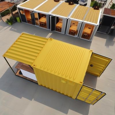 Parede de tronco 10ft Container de aço expansível Bar de contêineres pré-fabricados para restaurantes ao ar livre Containers de transporte modificados