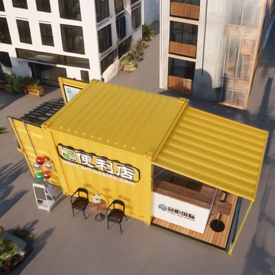 Parede de tronco 10ft Container de aço expansível Bar de contêineres pré-fabricados para restaurantes ao ar livre Containers de transporte modificados