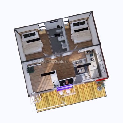 Alojamento Hotel 2024 Estilo Luxo Prefabricado Mini Casa Portátil com 50/75/100mm Wave Sandwich Panel Paredes e Design