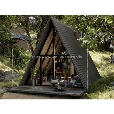 Janela de alumínio moderna portátil de aço triangular pré-fabricada casa de madeira recipiente desmontável para casa ou hotel 1-
