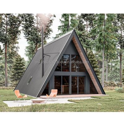 Janela de alumínio moderna portátil de aço triangular pré-fabricada casa de madeira recipiente desmontável para casa ou hotel 1-