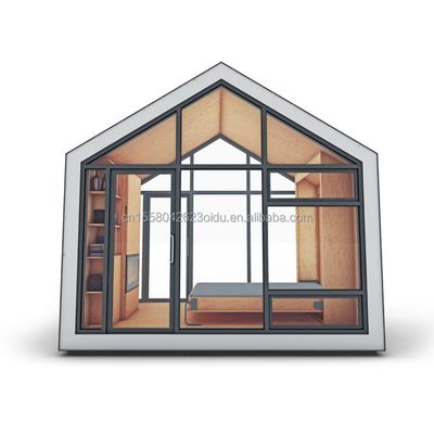 Container de transporte modificado Casa pré-fabricada telhado triângulo e base de madeira estável para residência Container de aço casa