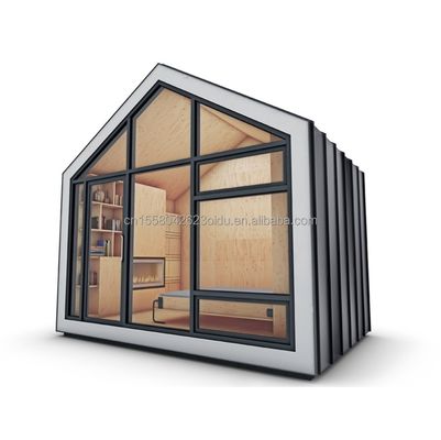 Container de transporte modificado Casa pré-fabricada telhado triângulo e base de madeira estável para residência Container de aço casa